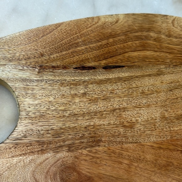 Natural Wood Cheese Board With Golden Edge Gold Accents - Picture 13 of 14